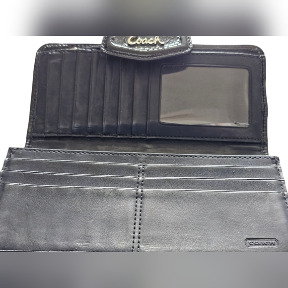 Coach Black and Gray Dotted Op Art Bifold Signature Wallet/clutch - Picture 5 of 10